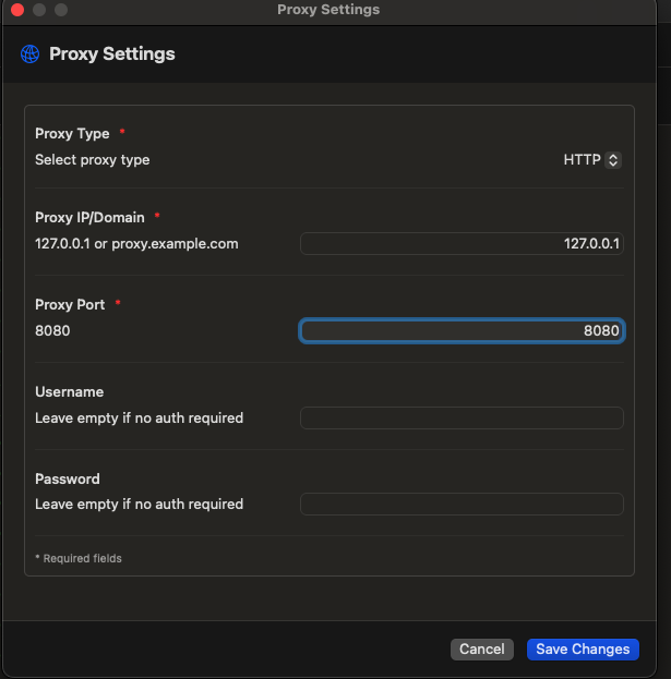 Proxy Settings macOS
