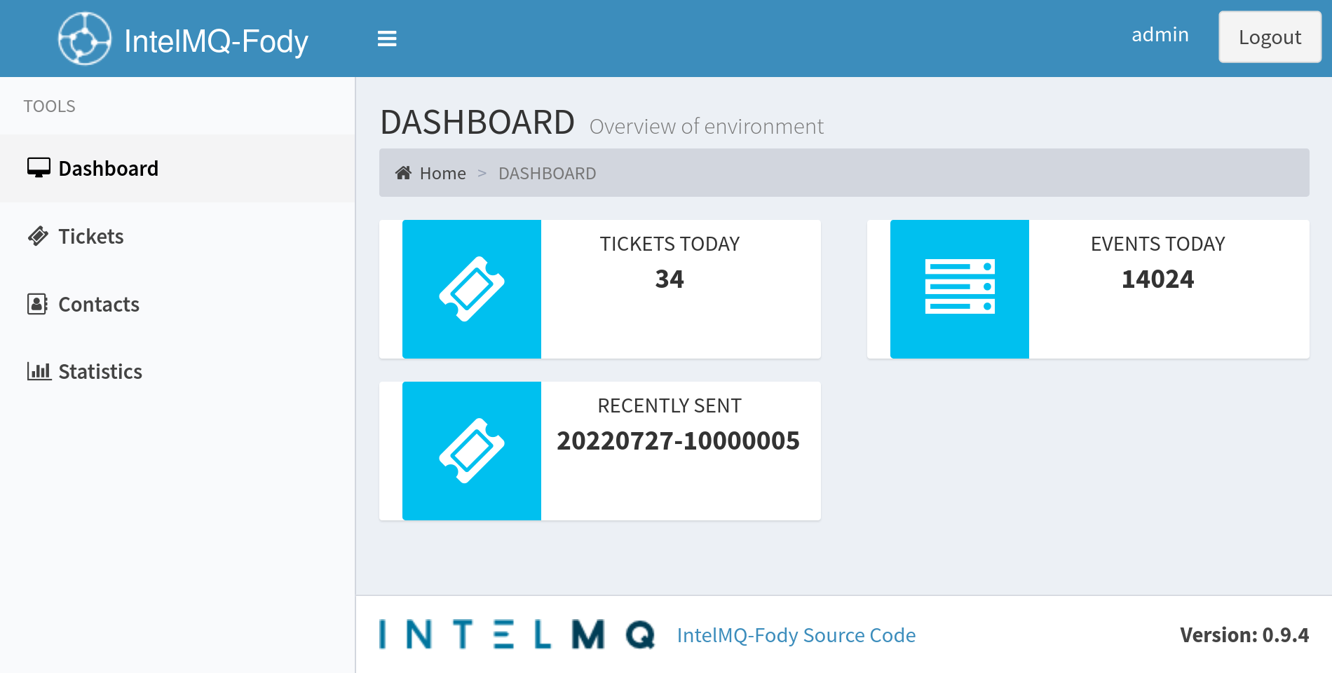 IntelMQ Fody Dashboard