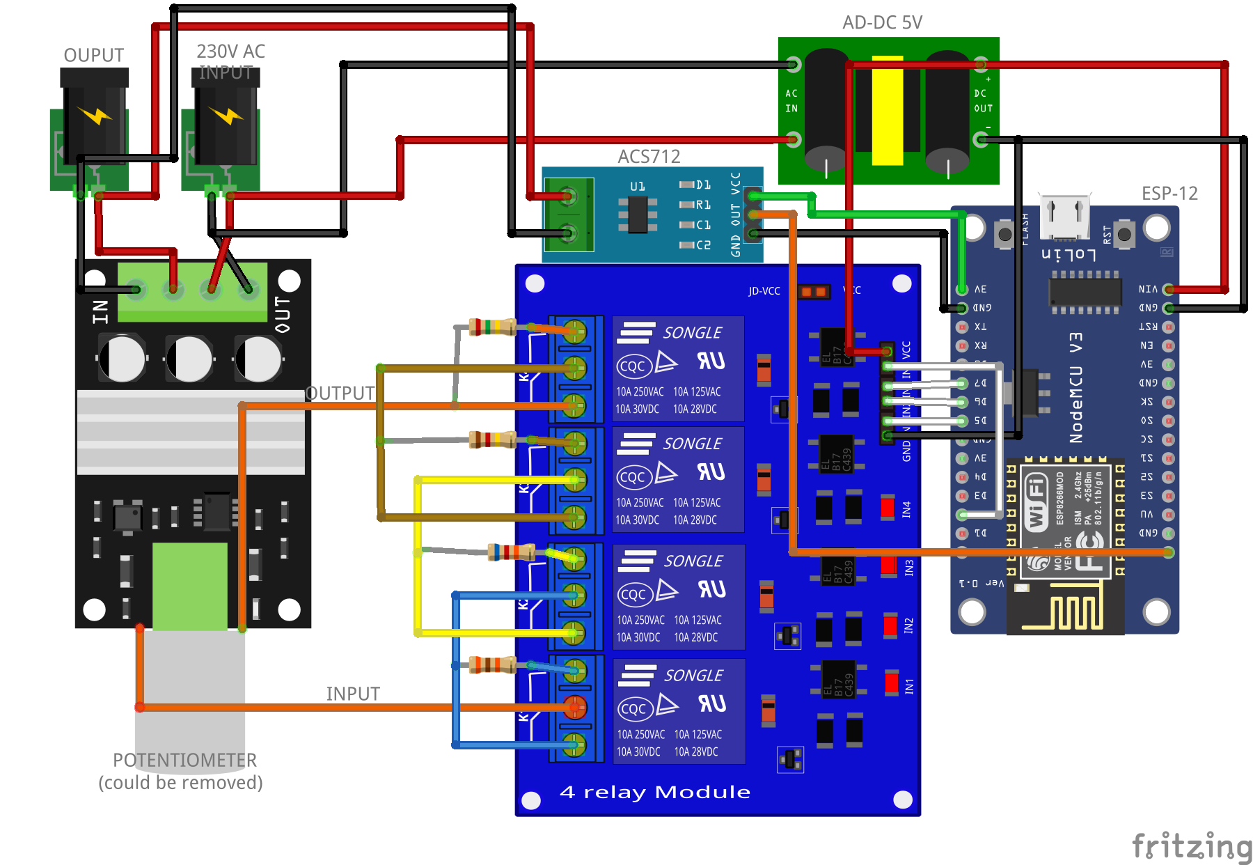 Diagram połączeń w fritzing