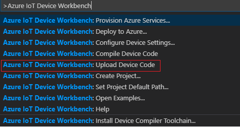 IoT Workbench: Device -> Upload