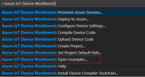 IoT Device Workbench: Examples