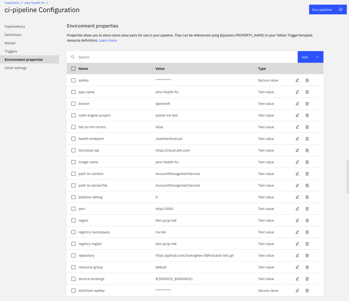 ci-pipeline configuration