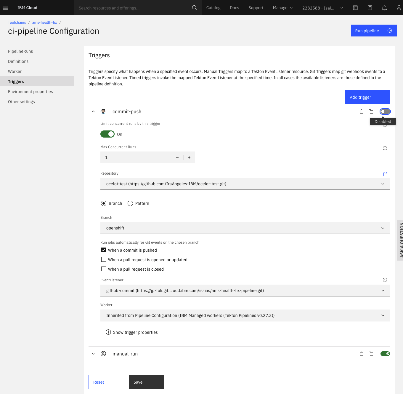 ci-pipeline configuration