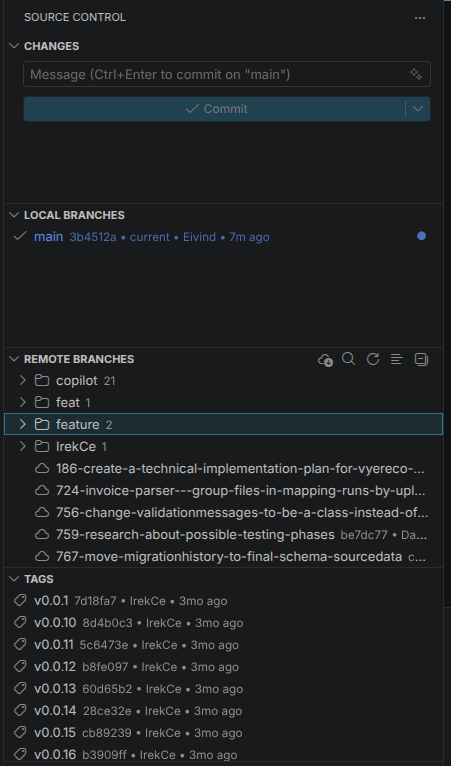 Git Branches Explorer in VS Code Source Control