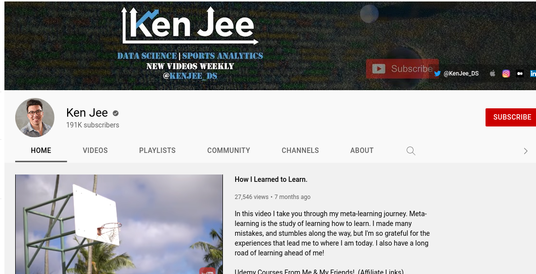 Ken Jee's YouTube