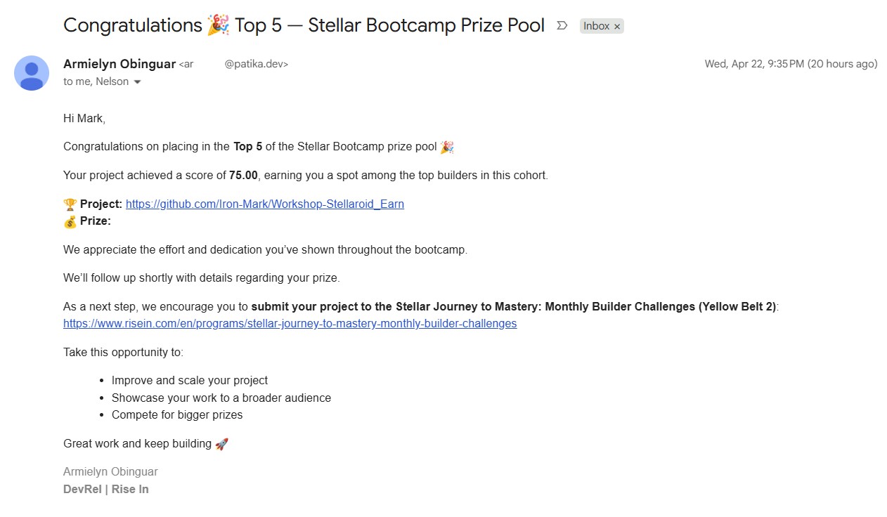 Top 5 - Stellar Bootcamp Prize Pool