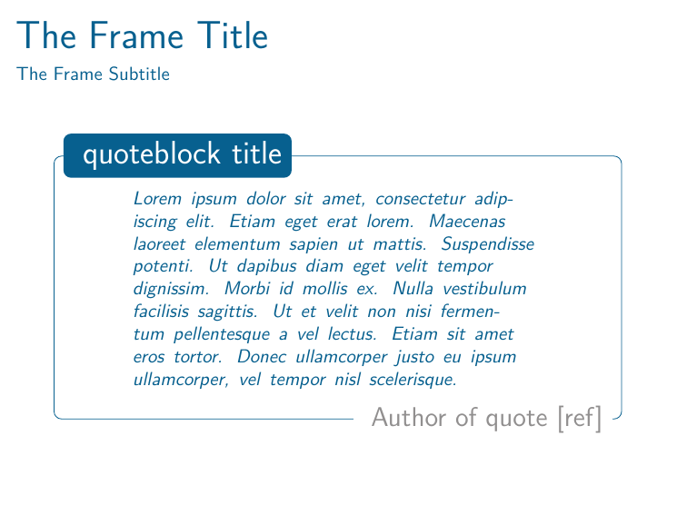beamer themes that support framed blocks