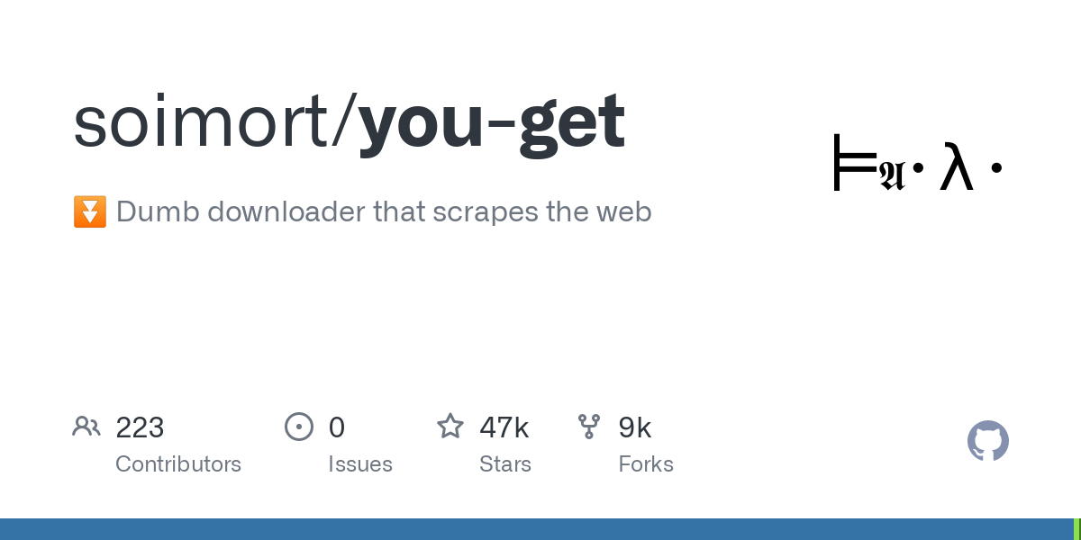 GitHub - soimort/you-get: Dumb downloader that scrapes the web