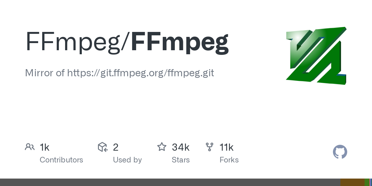 GitHub - FFmpeg/FFmpeg: Mirror of https://git.ffmpeg.org/ffmpeg.git