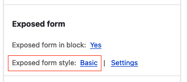 Exposed Form set to Basic.