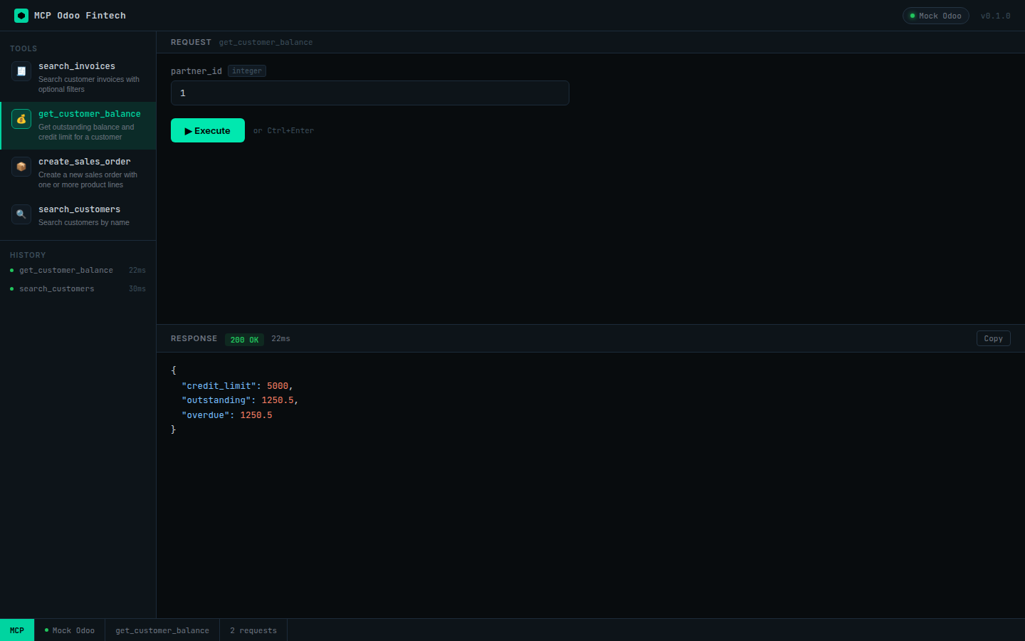 get_customer_balance — credit limit, outstanding, overdue