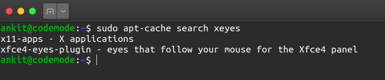 Using apt-cache example