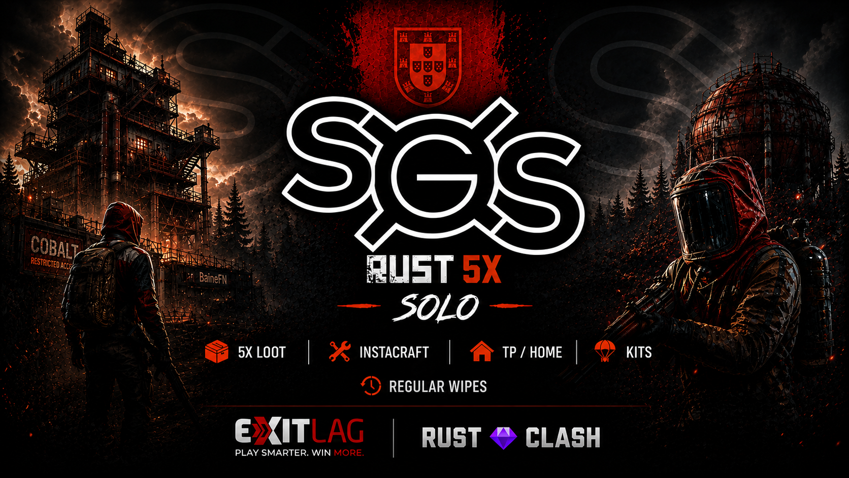 [EU] SGS Rust 5x SOLO ONLY|TP|Home|Kits|No Teams|FULLWIPED image