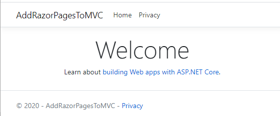 Default MVC webapp