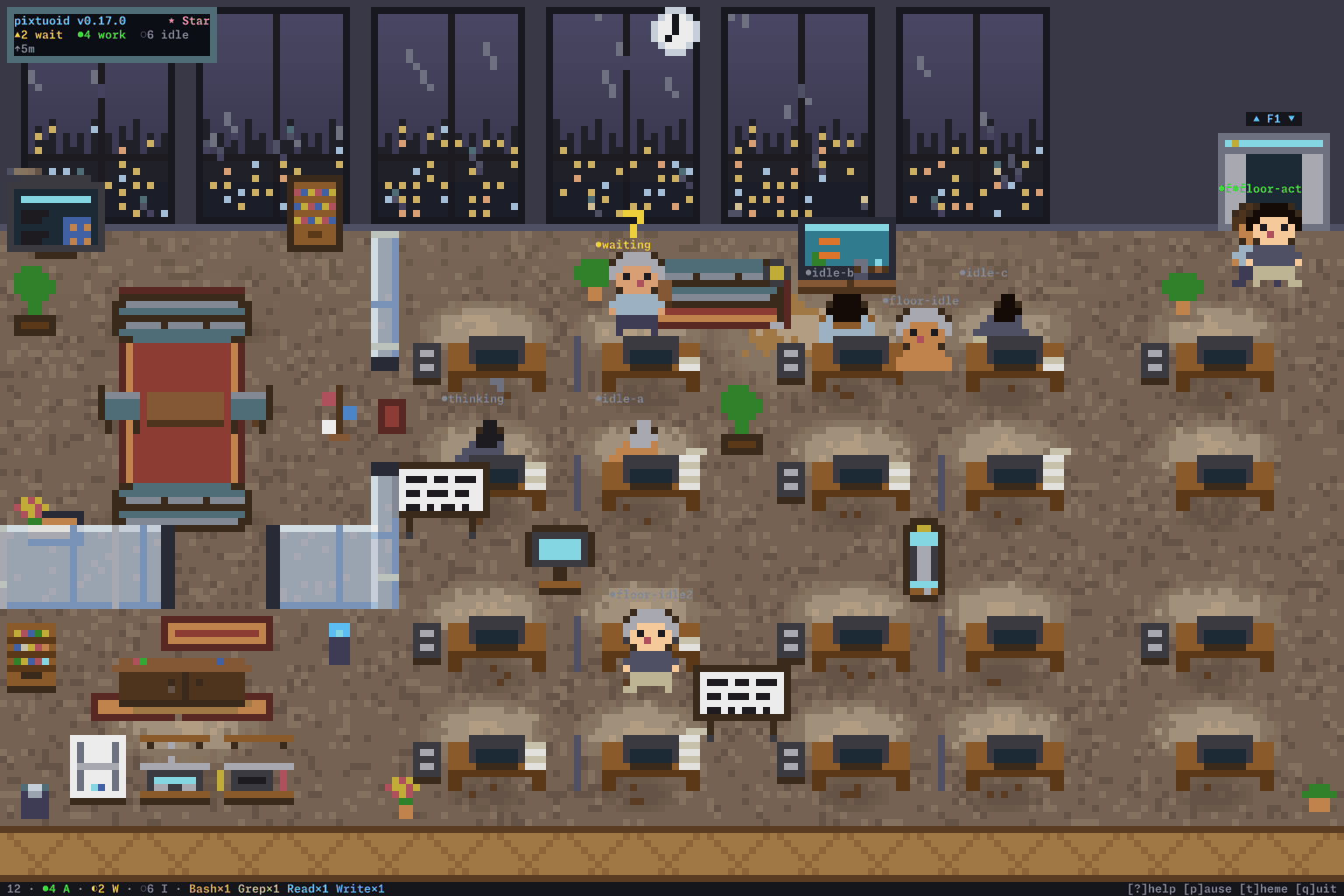 pixtuoid animated demo