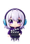 Iven, our first original character, waving, bouncing and clapping her board