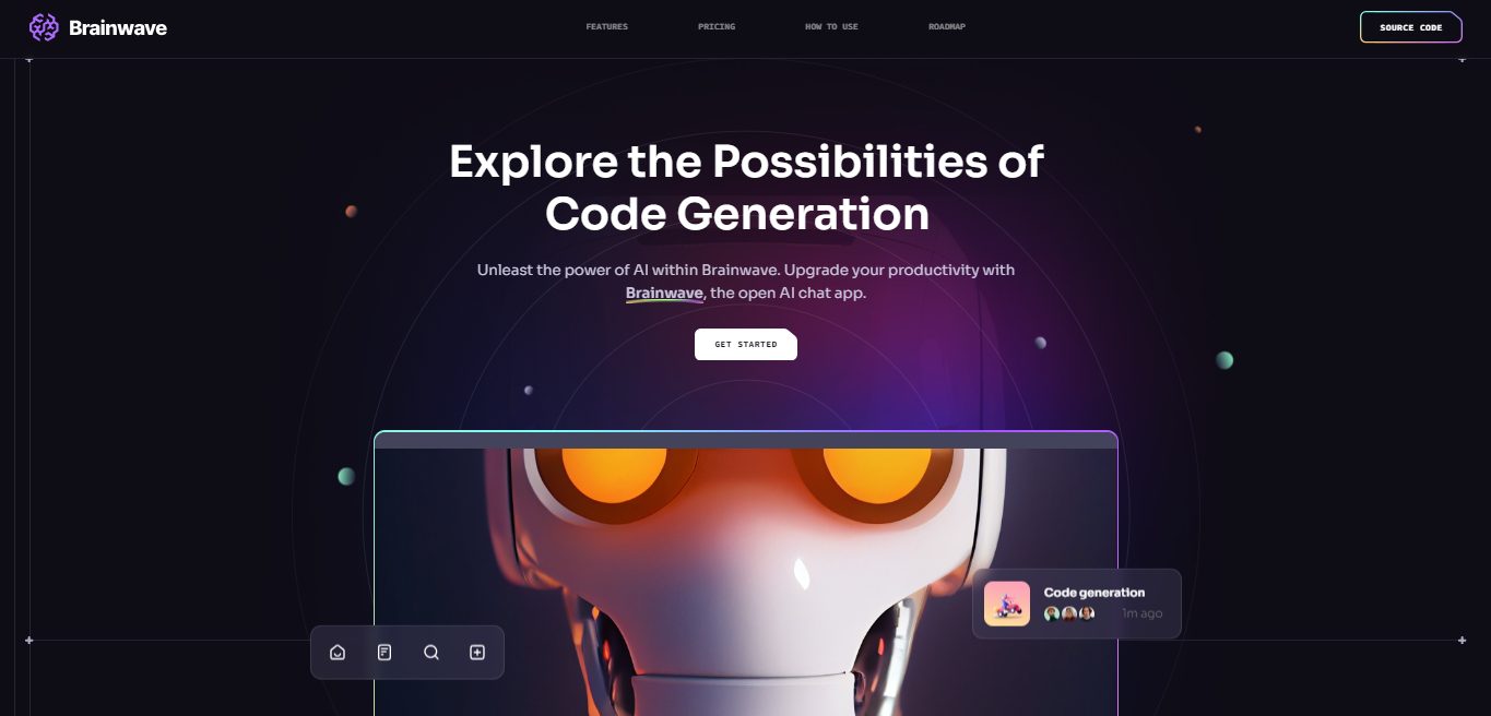 Brainwave - Modern Animated SaaS Generative AI Landing Page