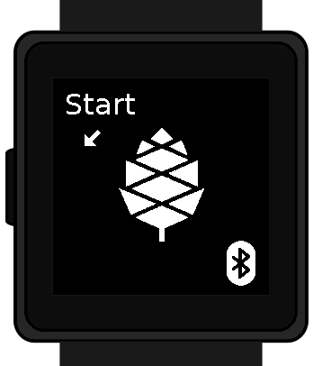 Bootloader splash screen overlaid on the simulator watch art