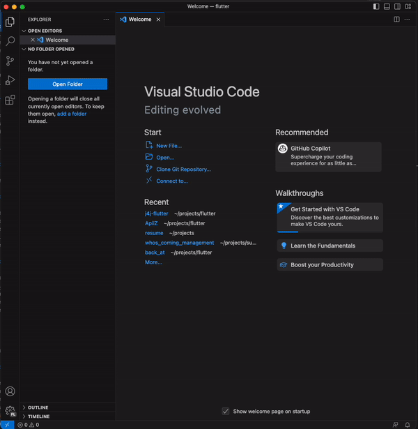 "vscode install flutter extension"