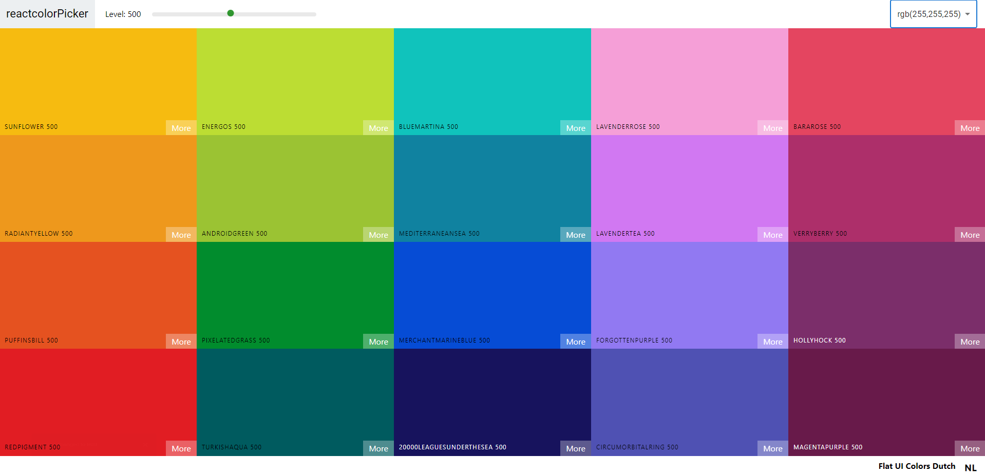 Pre-Built Color Palette