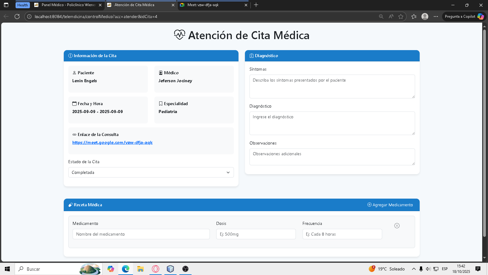 Sistema de consultas virtuales