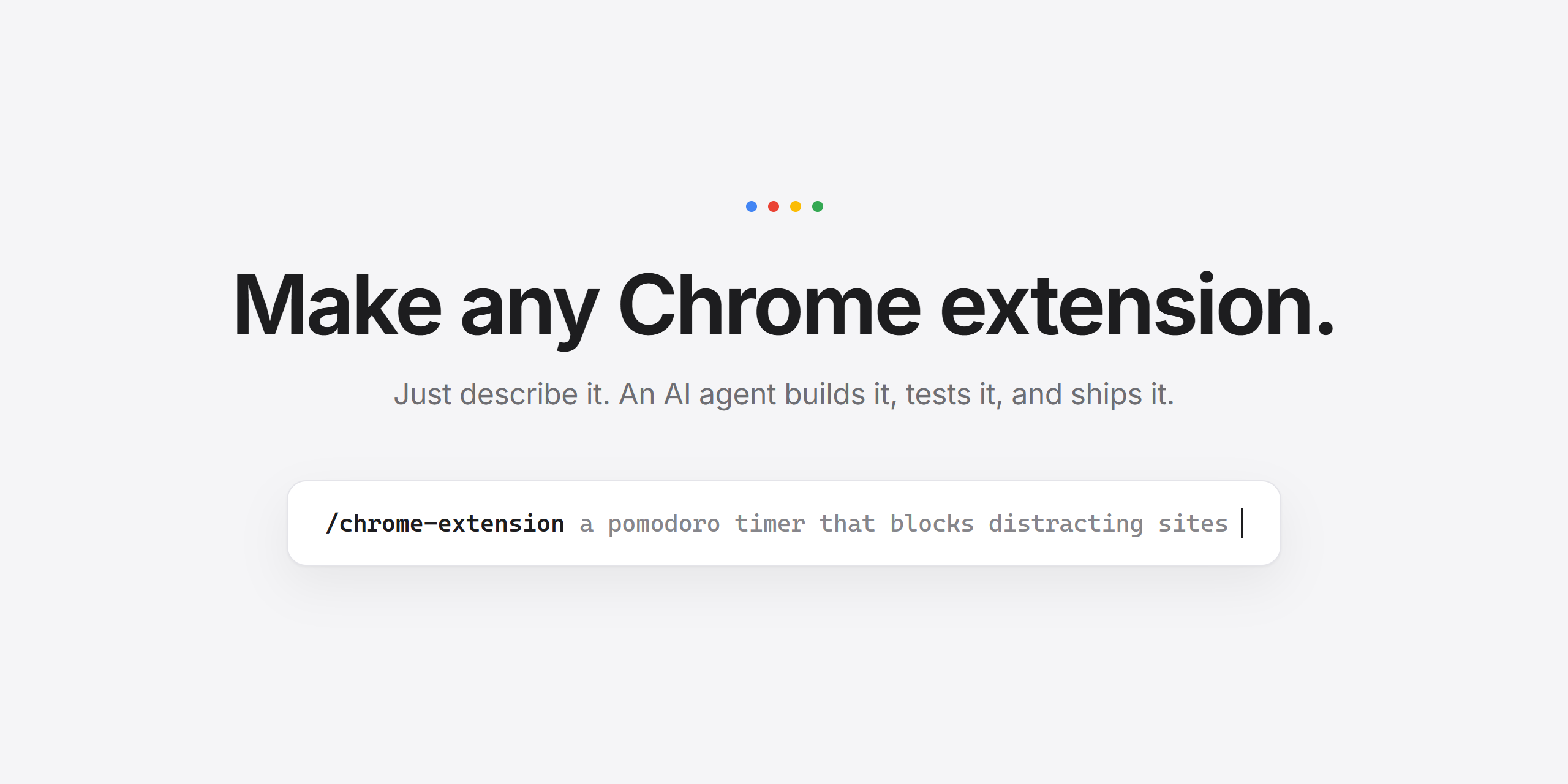AI Chrome Extension Template — describe it, your AI agent builds it, tests it, and ships it