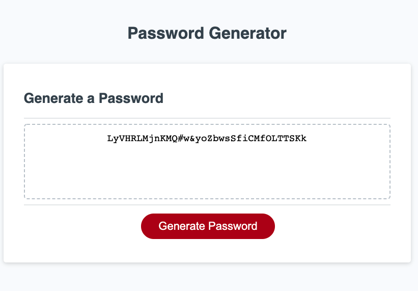 image of generated password