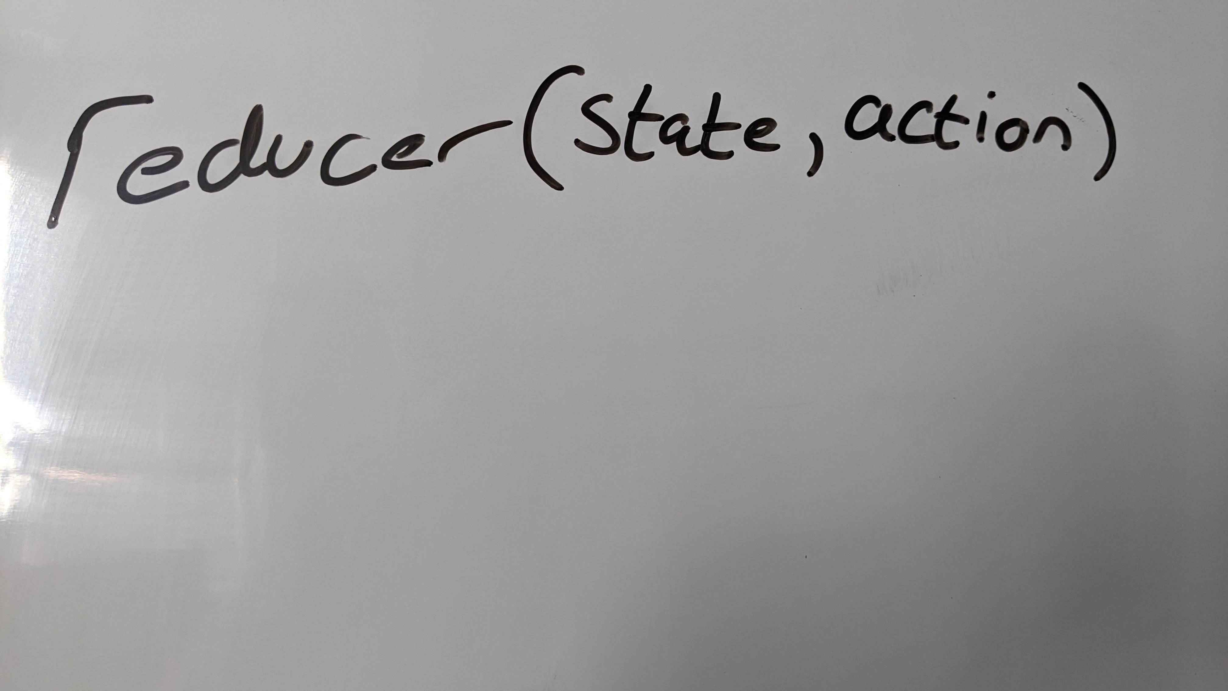 Reducers are functions which take the existing state, and an action