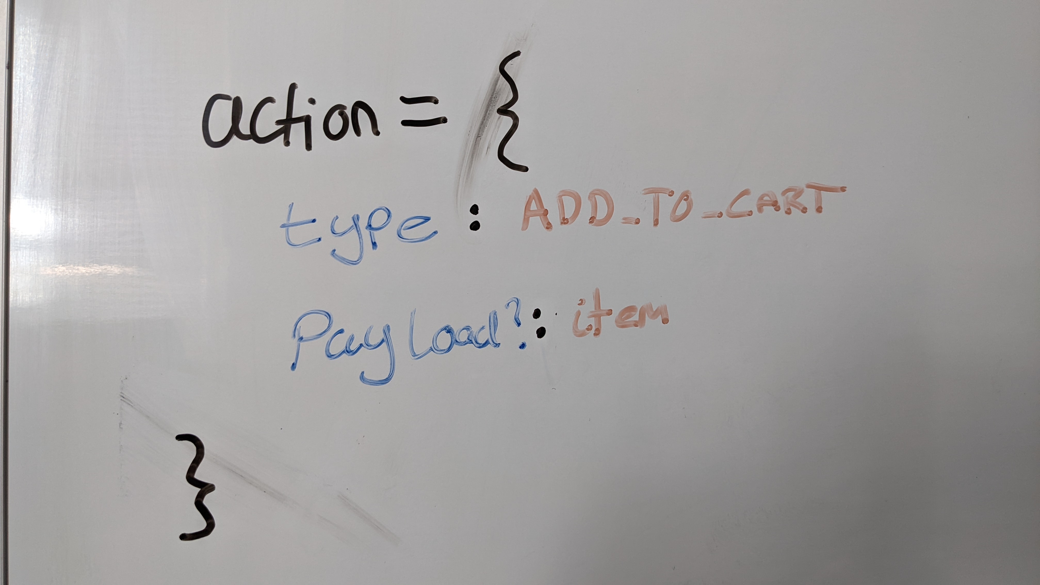 Actions are JS objects with a type and an optional payload