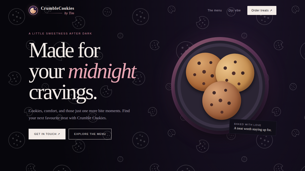 CrumbleCookies by Tim website hero