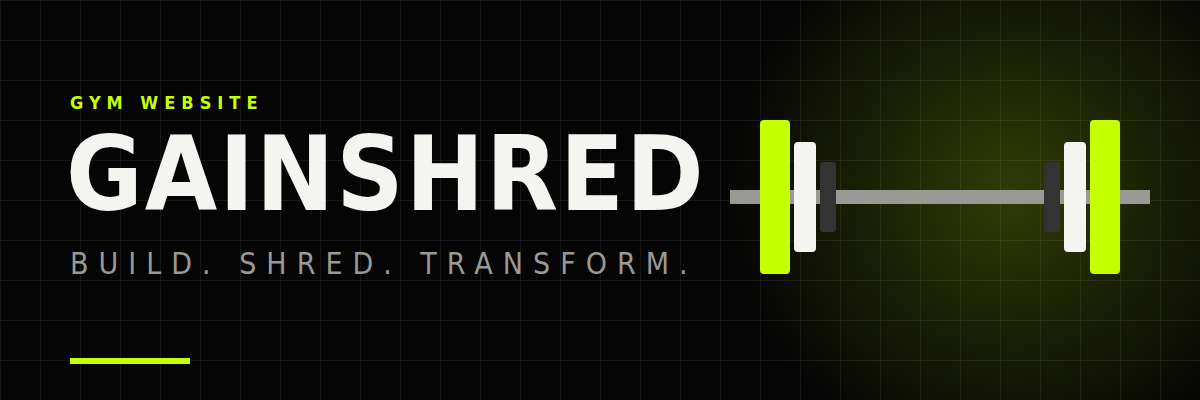 GainShred Gym website banner