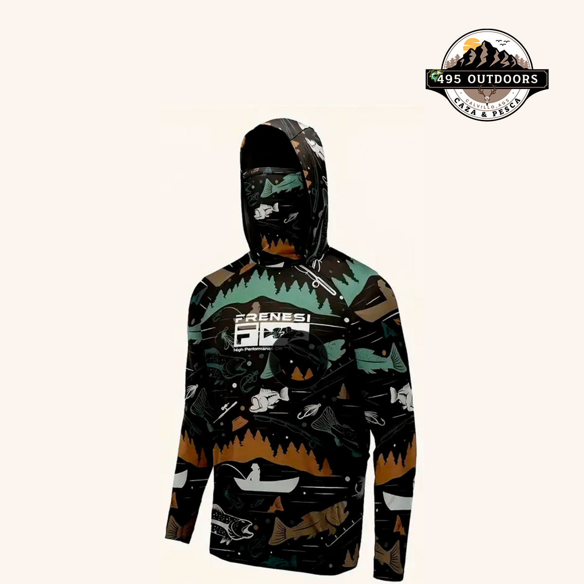 Frenesi Playera Manga Larga Con Buff Y Gorro