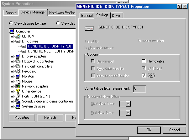 setting DMA access to HDD