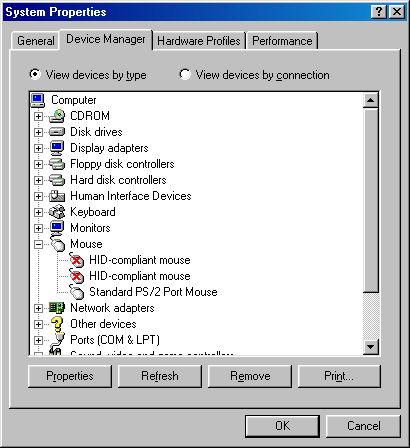 VMware HID devices disabled
