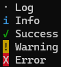 Example of log levels