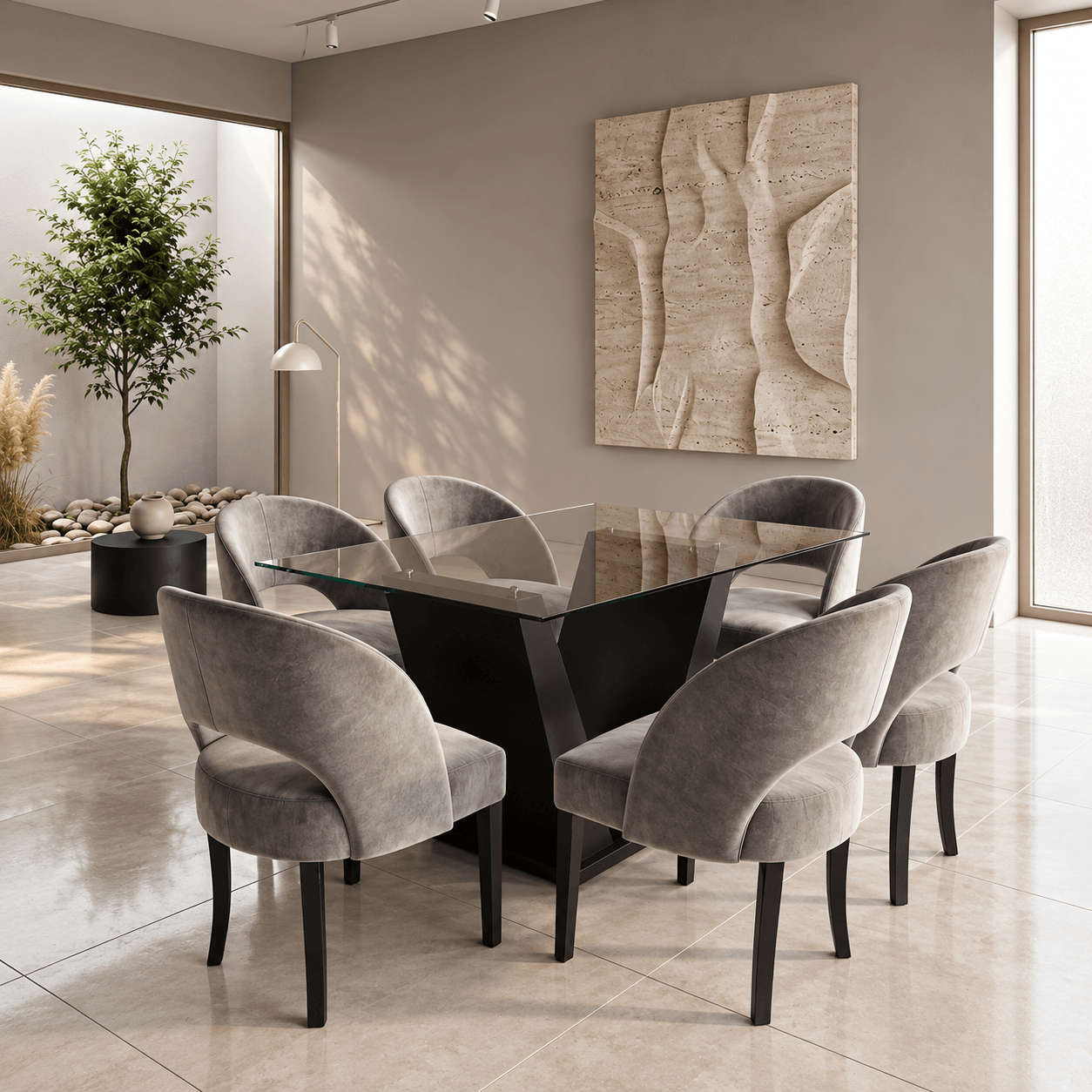 Media luna 6 sillas