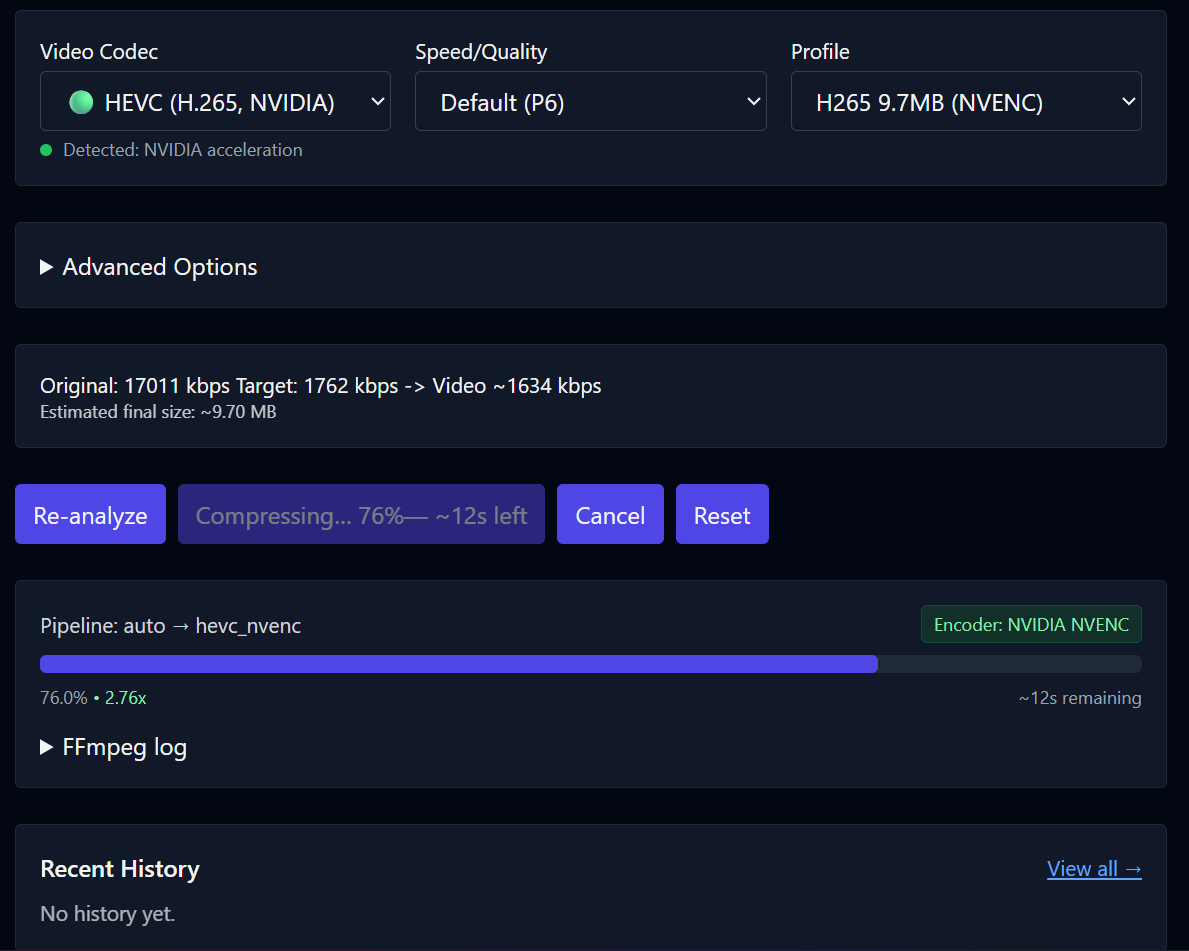 Compressing with real-time logs
