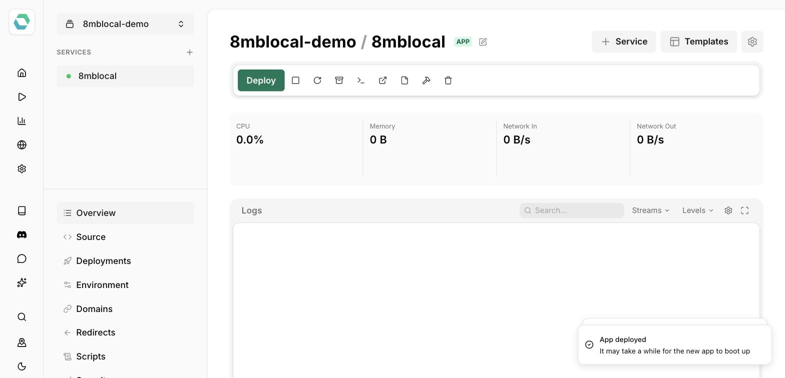 8mb.local deployed on Easypanel