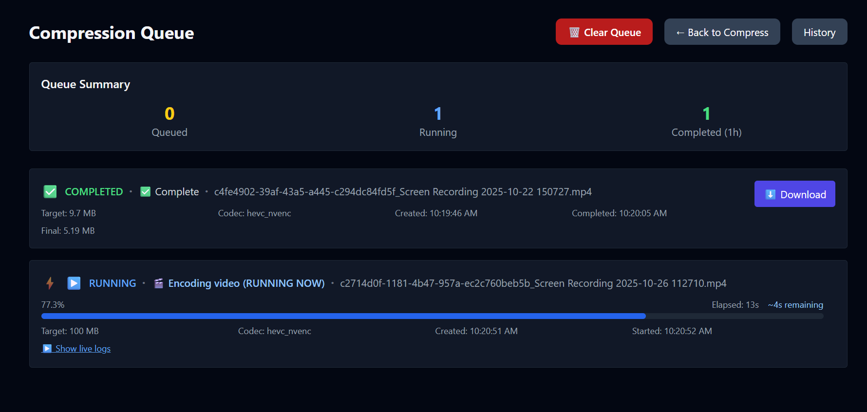 Live Queue