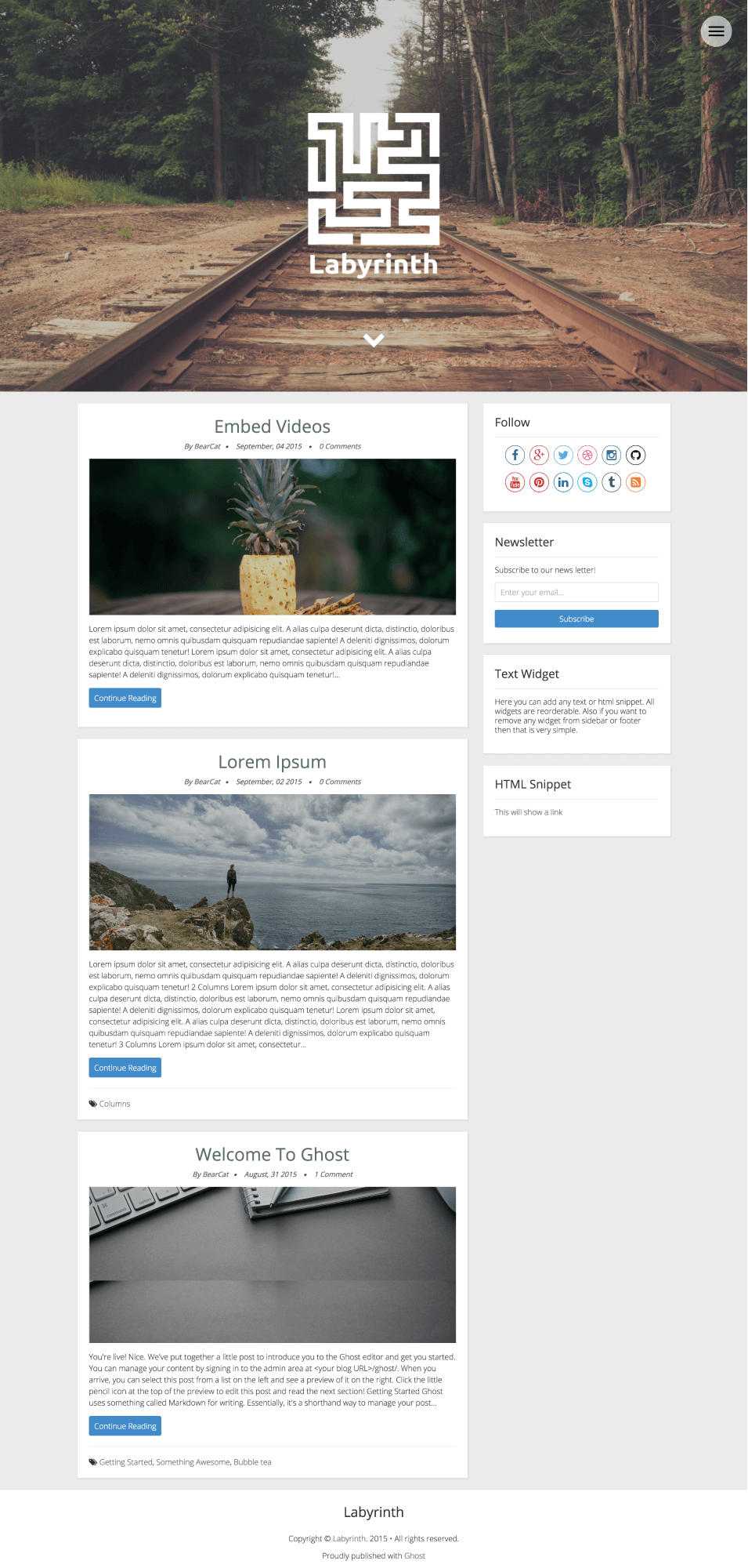 GitHub - JMcAmmond/Labyrinth: Labyrinth Theme Developed for Ghost