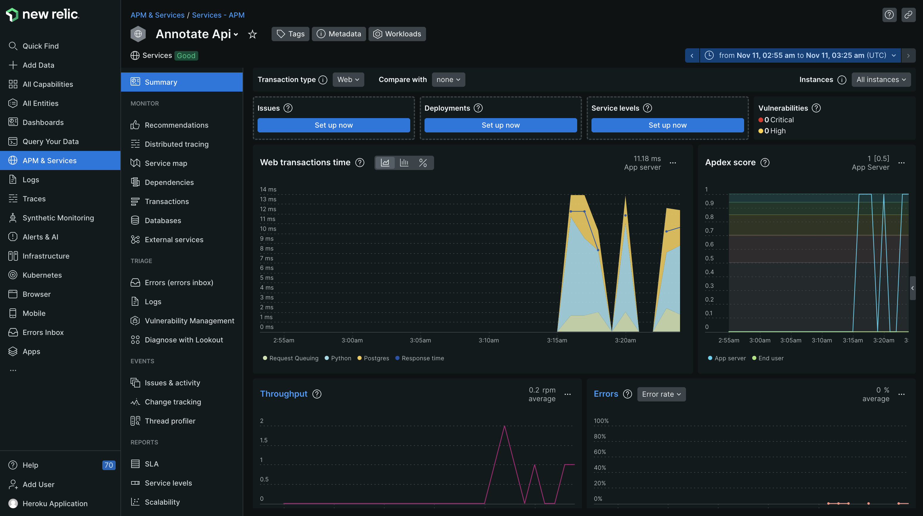 New Relic Monitoring Dashboard