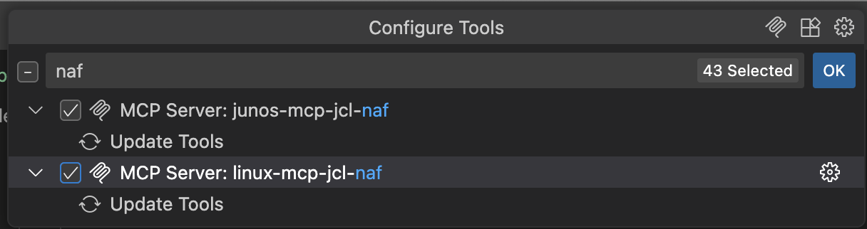 VSCode MCP NAF servers