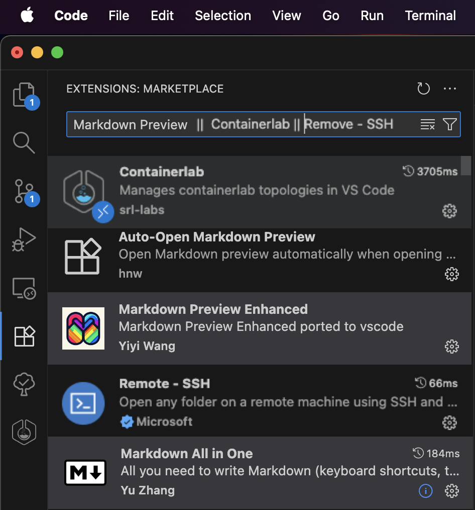 VSCode extensions