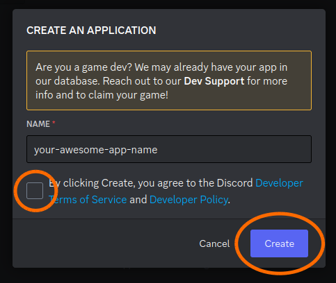Create Discord Application