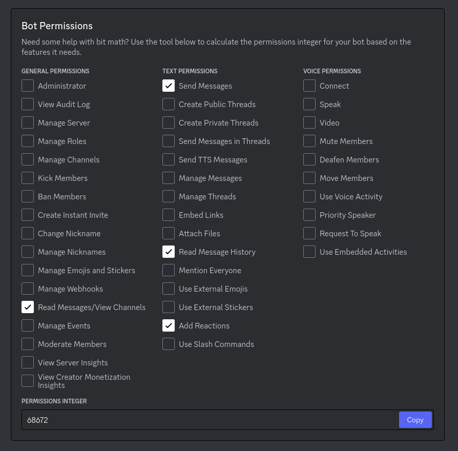 Discord Bot Permissions