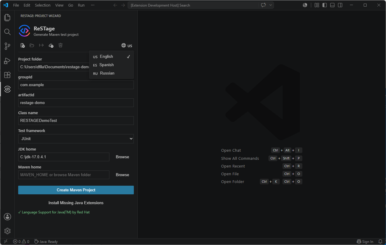 Project Wizard