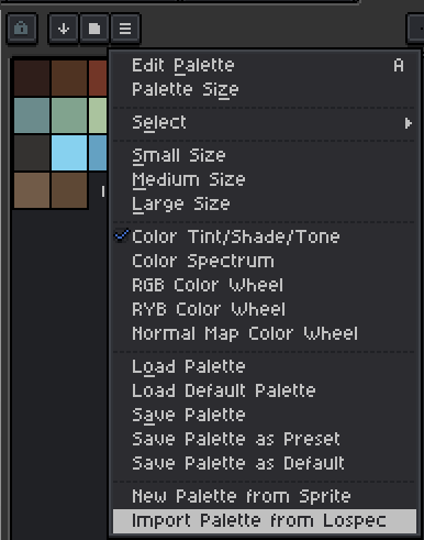 palette menu
