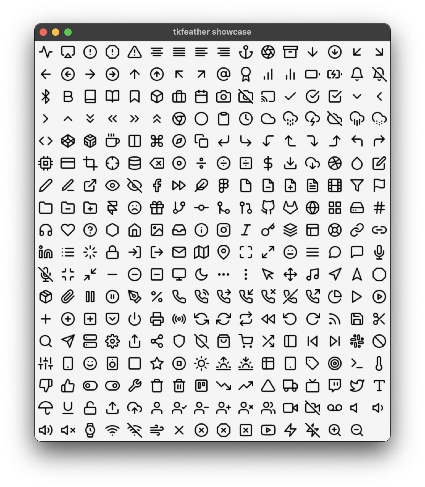 a image of partial source code for my 'tkfeather' Python package
