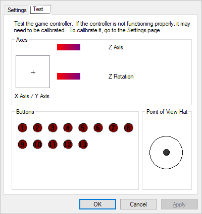 Windows gamepad properties