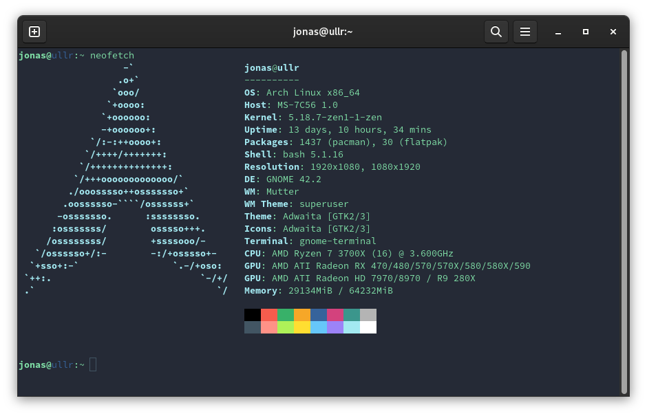 Example screenshot of the theme in terminal